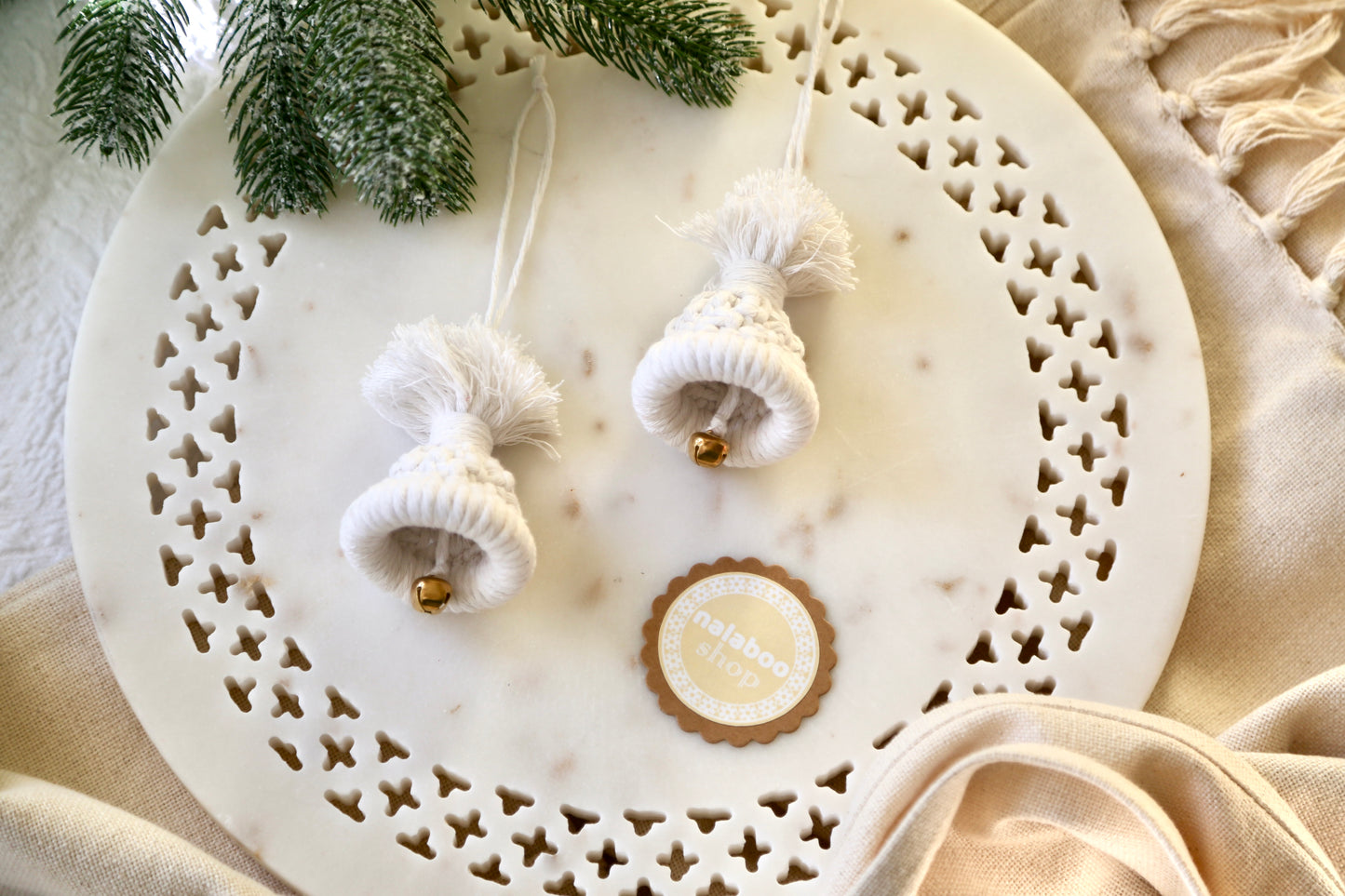 Macrame Ornament - White Hat
