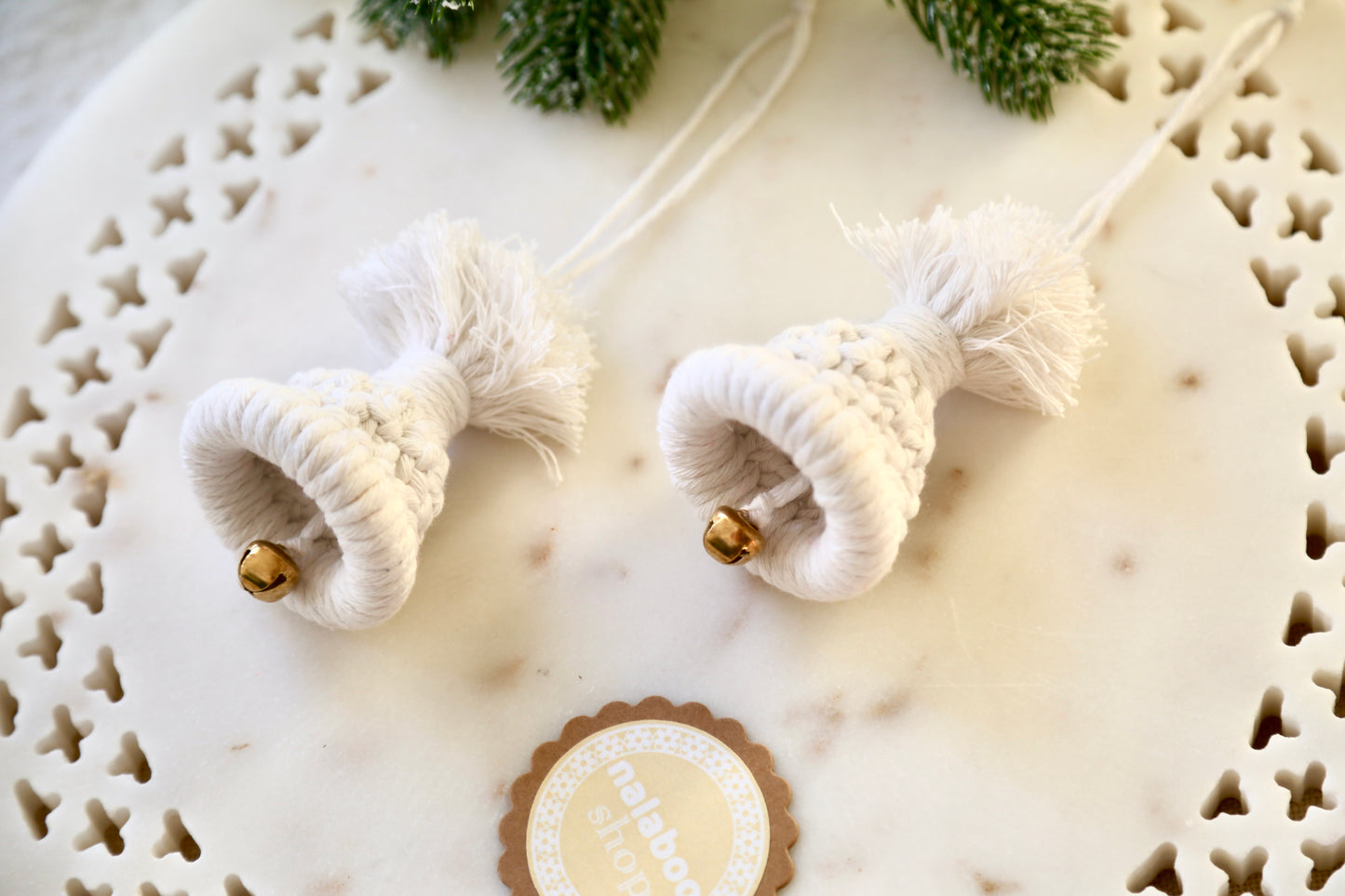 Macrame Ornament - White Hat