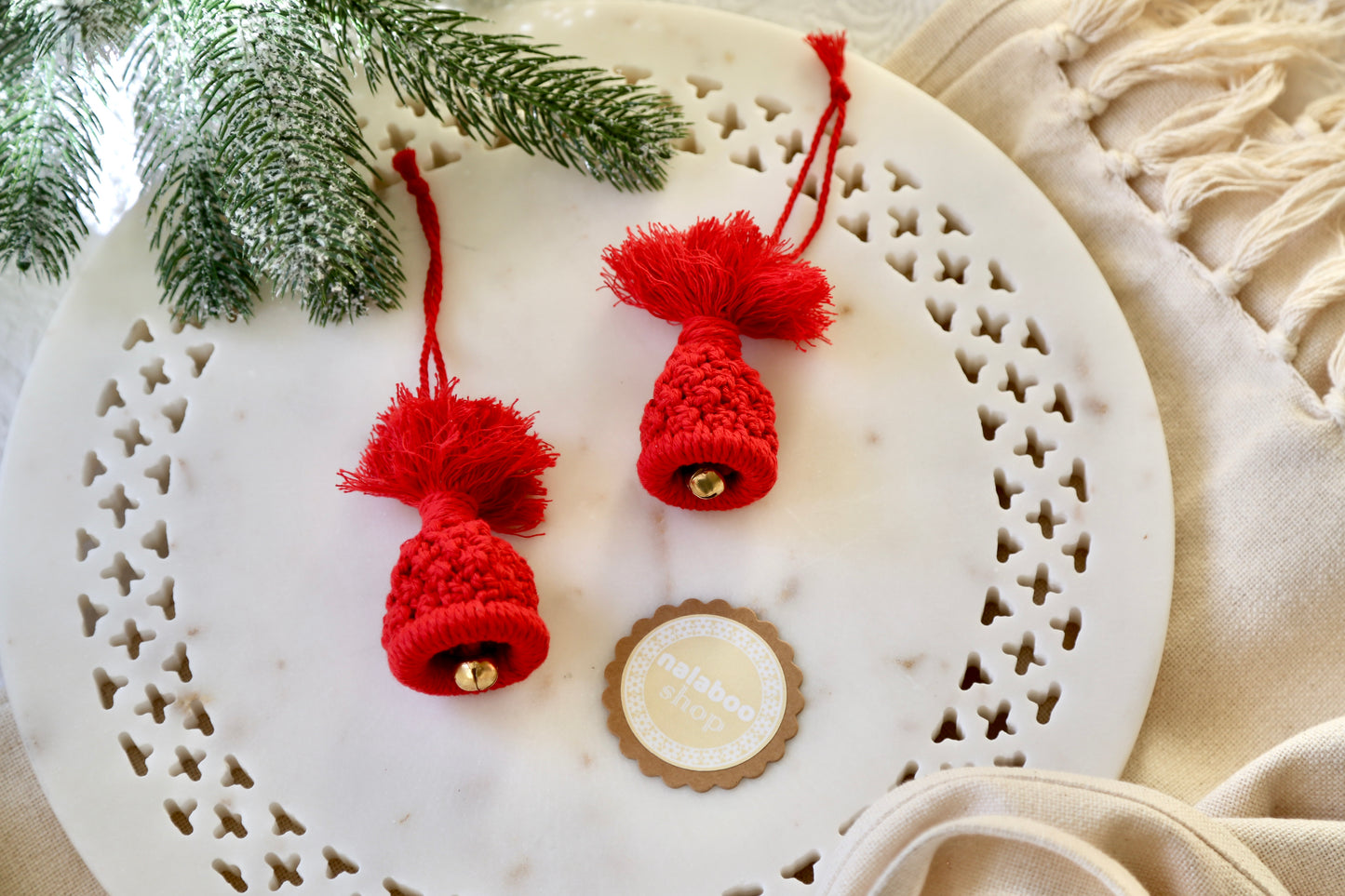 Macrame Ornament - Red Hat