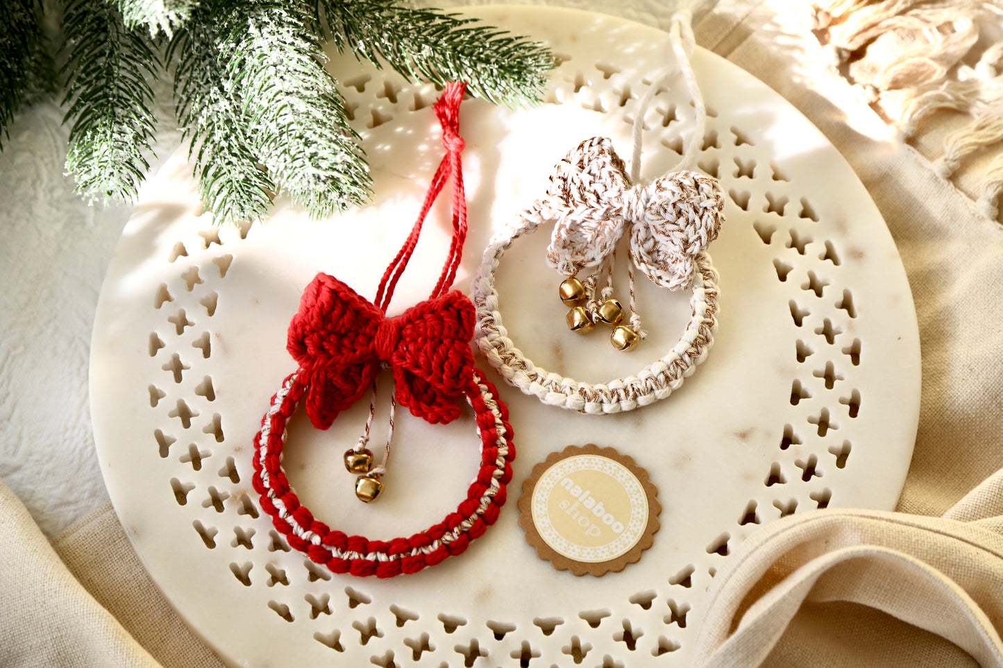 Macrame Ornament - Large Bow Reef