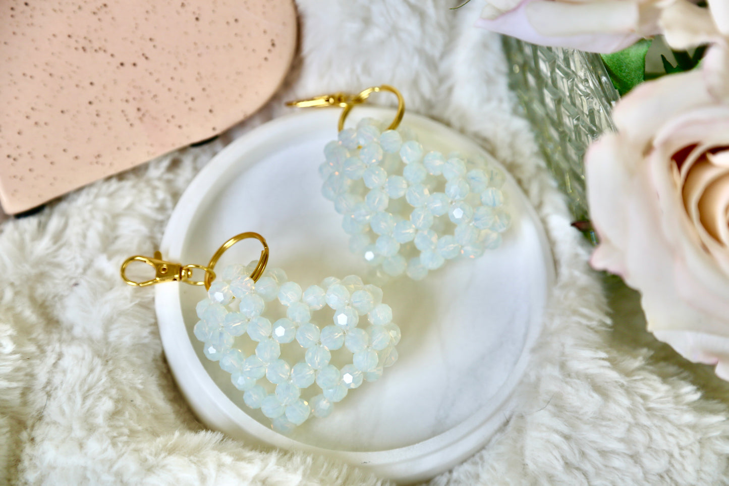 Bead Heart Keychain - Cloud
