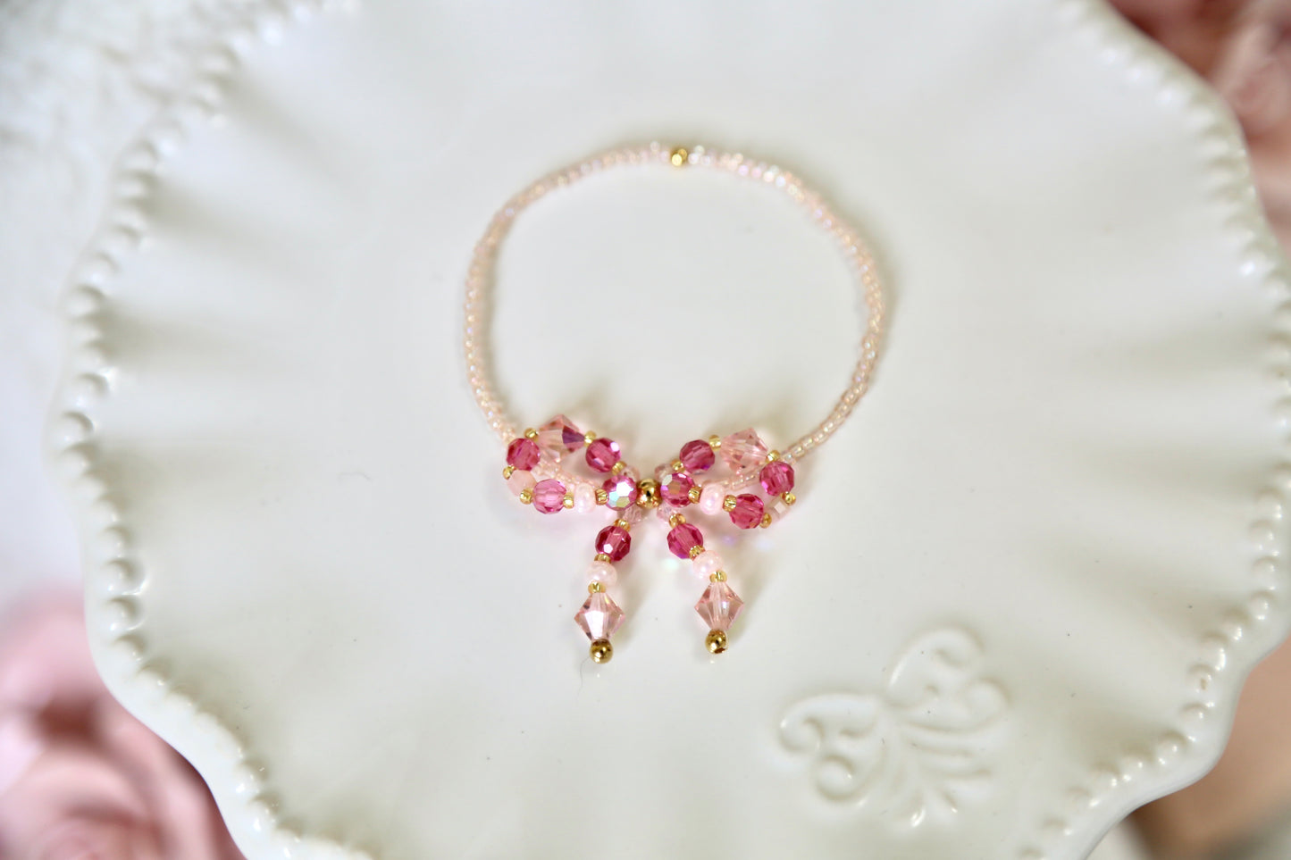 Bow Bracelet Pink- Thin Band