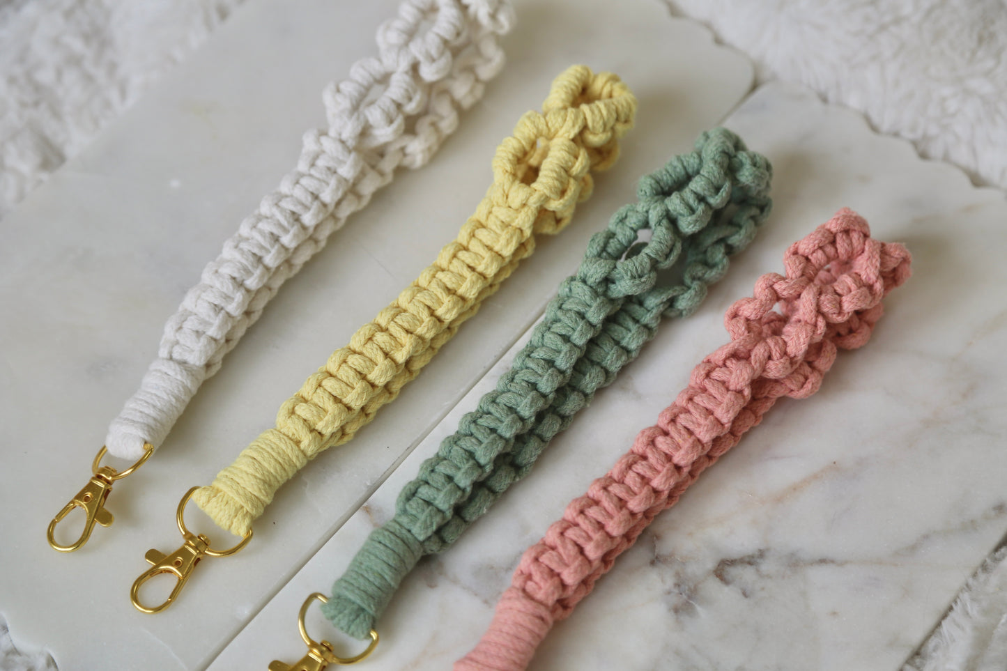 Macrame Floral Lanyard Wristlet