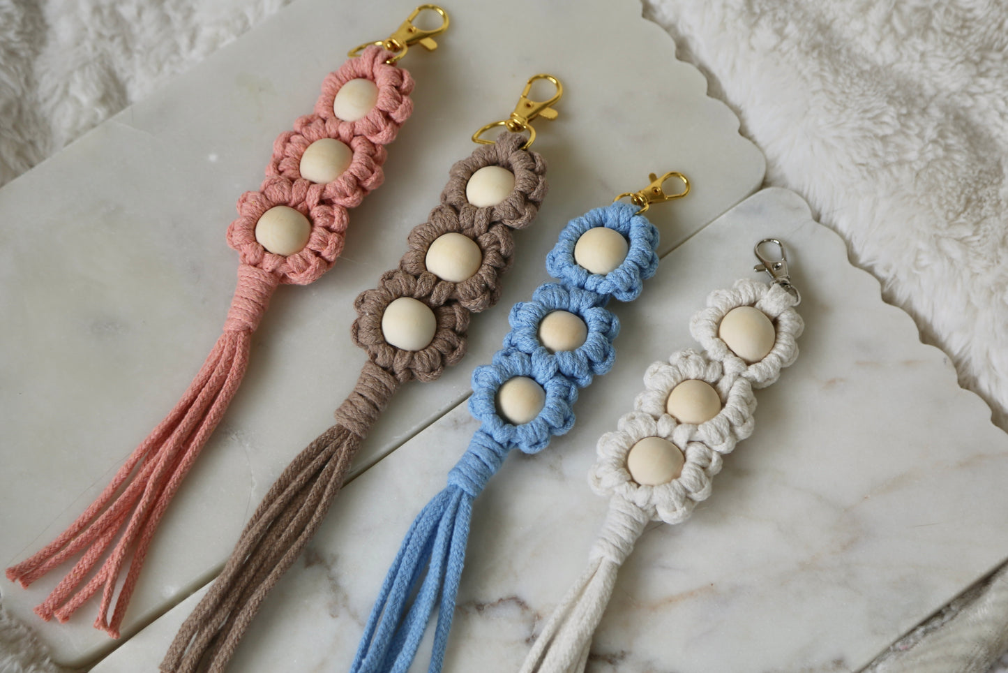 Macrame Triple Floral Tassel