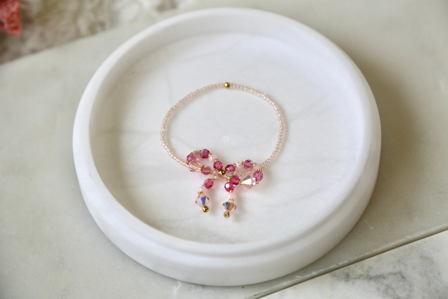 Bow Bracelet Pink- Thin Band
