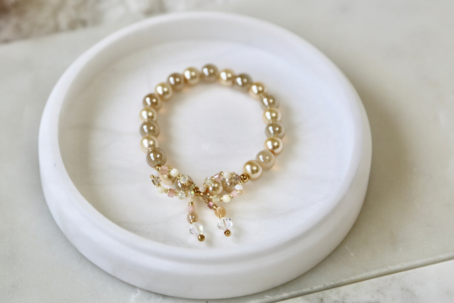 Bow Bracelet Cappuccino- Thick Band