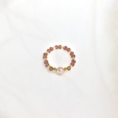 Pearl Plum Ring