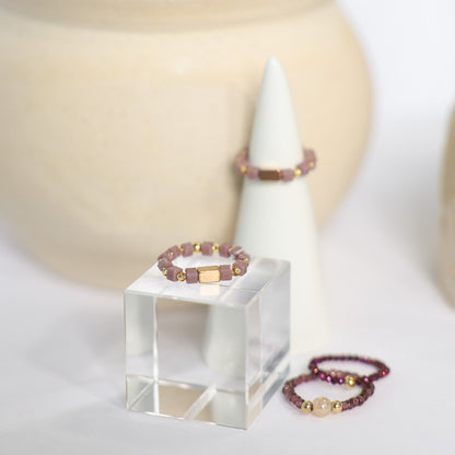 Cube Dusty Lilac Ring