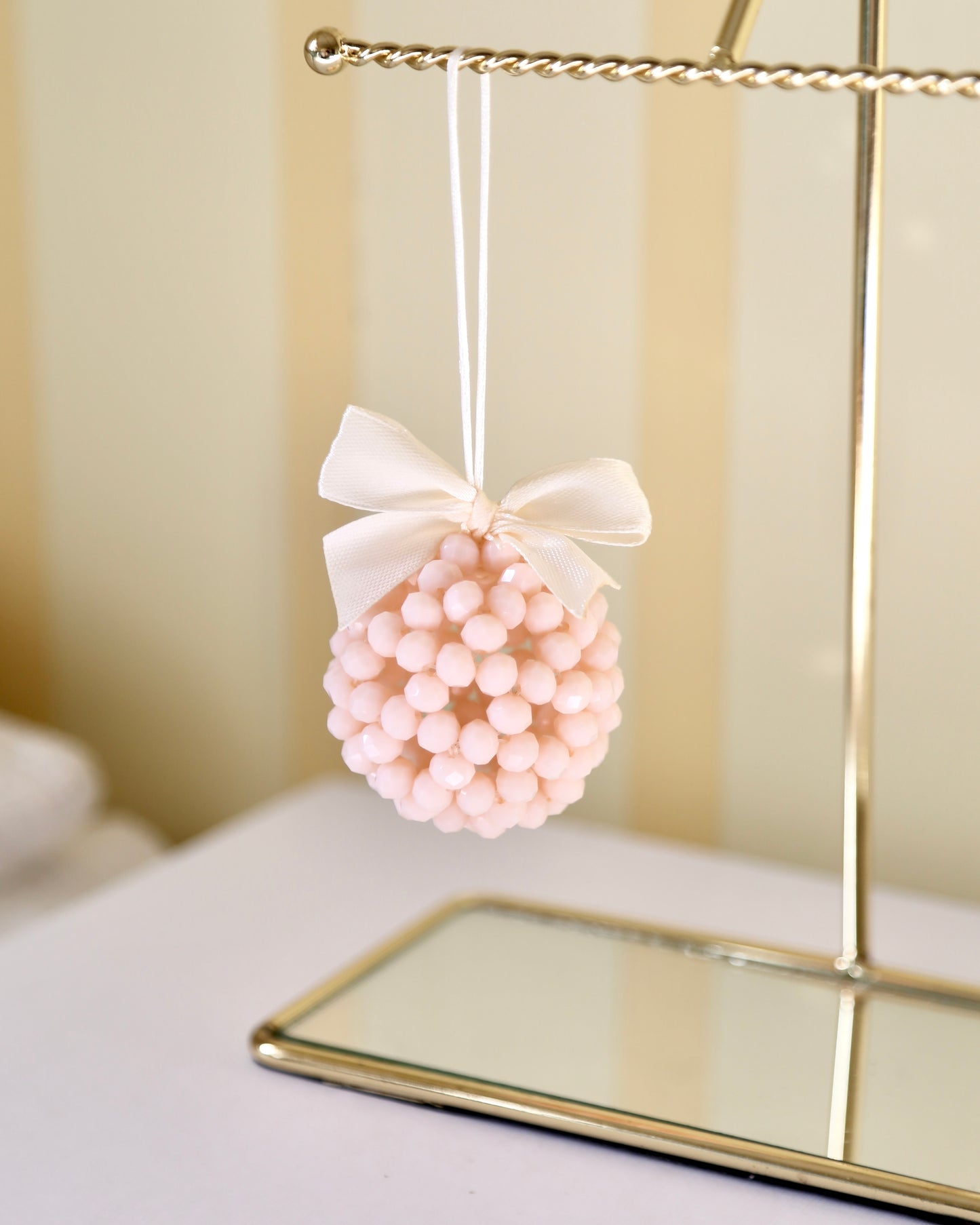 Bead Ball Ornament - Light Pink