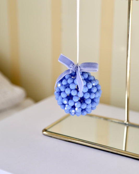 Bead Ball Ornament - Blue Opaque