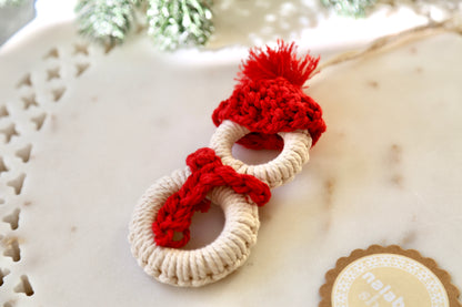 Macrame Ornament - Snowman