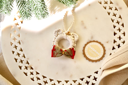 Macrame Ornament - Bear Bow