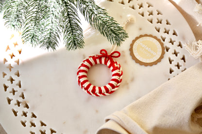 Macrame Ornament - Candy Cane Reef