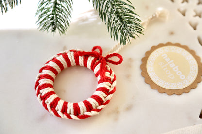 Macrame Ornament - Candy Cane Reef