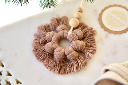 Macrame Ornament - Brown Snowflake